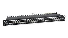 Cabeus PL-24-Cat.6a-SH-Dual IDC Патч-панель 19 (1U), 24 порта RJ-45, категория 6a, полностью экранированная, с задним кабельным организатором | код 7653c | Cabeus
