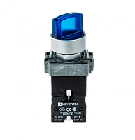 Переключатель с LED подсветкой, 220V AC/DC, синий, 3 полож. 1NO, фикс., мет. MTB2-BK3663 | код 58227 | MEYERTEC