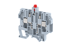 Клемма проходная винтовая 6 мм2 под предохранитель, на 2 подключения, с пружинной опорой, синяя KUPTD6S(B) | код 1504260001 | Elmex
