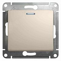 Переключатель 1-клавишный GLOSSA, с подсветкой, скрытый монтаж, молочный | код. GSL000963 | Schneider Electric