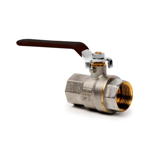 Кран шаровой ручка рычаг латунь внутр./внутр. резьба 1 1/4дюйм PN40 еврослот никель | код 42945 | RTP