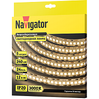 Лента светодиодная 14 461 NLS-2835WW240-24-IP20-12V (уп.5м) NAVIGATOR 14461