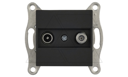 Rita - Розетка TV-SAT, оконечная, черный мат | код 2200-157-0284 | Mutlusan