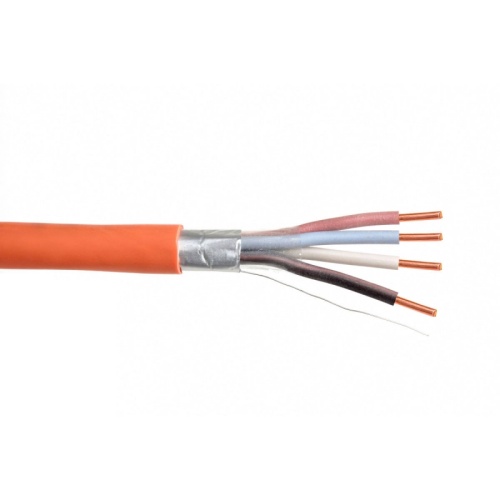 Кабель монтажный огнестойкий ТЕХНОКАБЕЛЬ-НН КПСЭнг(А)-FRLS-2х2х0,5, медный, экранированный, с низким дымо и газовыделением, 200 м, оранжевый | код КПСЭнг(А)-FRLS-2х2х0,5 | ТЕХНОКАБЕЛЬ-НН