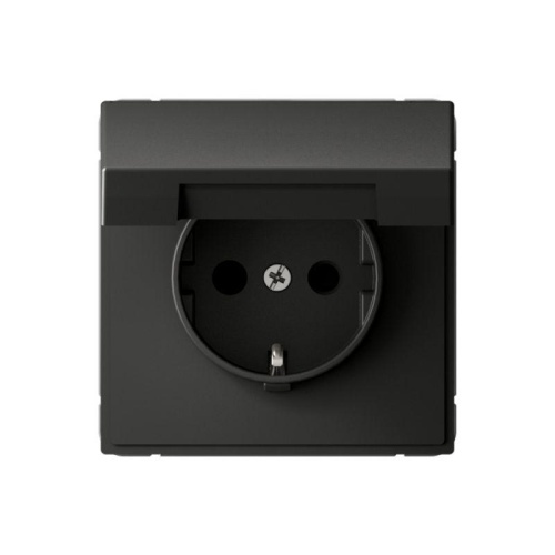 Розетка ArtGallery 16А IP20 с заземл. защ. шторки с крышкой механизм базальт | код GAL001446 | Systeme Electric