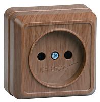 Розетка ОКТАВА, открытый монтаж, дуб | код. ERO10-K04-10-DC | IEK