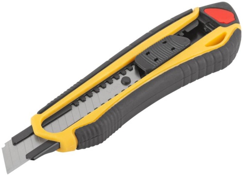 Нож технический 18 мм усиленный прорезиненный, 2-х сторонняя автофиксация, 30 шт. в шоу-боксе | код 10249 | FIT фото 5