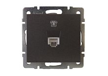 Розетка RAIN телефонная евро черный графит матовый механизм | код 703-4188-137 | LEZARD