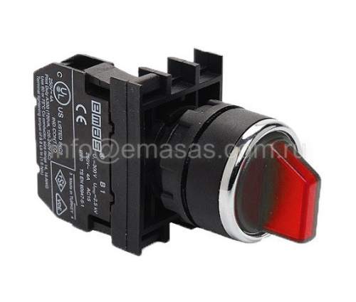 Переключатель 0-1 без фиксации красный (1НО) | код B100SL21K | EMAS Переключатель 0-1 без фиксации красный (1НО) | код B100SL21K | EMAS