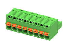 MC-RJ5.0H10P-0001 Клемма МС, пруж. зажим, шаг 5.0мм, 10 конт.,зел., шт | код MC-RJ5.0H10P-0001 | SUPU