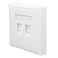 Лицевая панель 2 порта (80х80, Keystone, шторка) | код 10-0334 | SUPRLAN