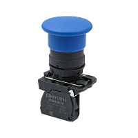 Кнопка грибовидная синяя, 40 мм, пружиный возврат, 1NO, IP65, пластик MTB5-AC61 | код 137248 | MEYERTEC