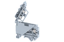Клемма проходная винтовая 4 мм2 под предохранитель, на 2 подключения, со светодиодом 240V AC/DC, хаки KUDF4AD240V(K) | код 1103262406 | Elmex
