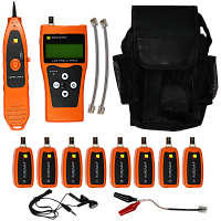 Кабельный тестер с измерением длины и трассировкой кабельных линий, 8 ответных частей | код LAN-PRO-L/TPK-N-8R | LANMASTER