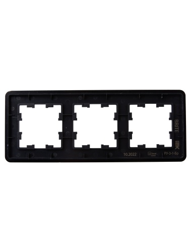 BRITE Рамка 3-мест. РУ-3-1-Бр металл черн. RE AL IEK | код BR-M32-M-21-K02 | IEK фото 5 BRITE Рамка 3-мест. РУ-3-1-Бр металл черн. RE AL IEK | код BR-M32-M-21-K02 | IEK фото 5
