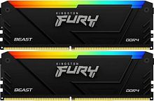 Память DDR4 2x32GB 3200MHz Kingston KF432C16BB2AK2/64 Fury Beast RGB RTL Gaming PC4-25600 CL16 DIMM 288-pin 1.35В dual rank с радиатором Ret | код 1987108 | Kingston