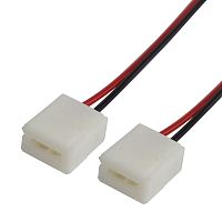 Коннектор соединительный (2 разъема) для одноцветных светодиодных лент с влагозащитой шириной 8 мм, длина 15 см LAMPER | код 144-023 | LAMPER