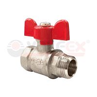 Кран шаровой OPTIMA 11Б27фт1М никелированный 1/2' ВН ручка бабочка | код VF.218.NLB1.012 | VALFEX-T