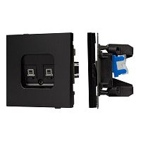 Механизм компьютерной розетки двойной SCT-TENDO-MPC2-PL-BK RJ-45 CAT6 Arlight 054101