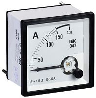 Амперметр щитовой IEK Э47 150А AC, аналоговый, кл.т. 1,5 | код. IPA10-6-0150-E | IEK