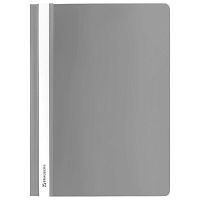 Скоросшиватель пластиковый BRAUBERG, А4, 130/180 мкм, серый, 220387 | код 220387 | BRAUBERG