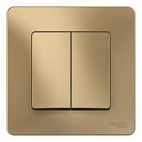 Переключатель 2-клавишный BLANCA, скрытый монтаж, титан | код. BLNVS106604 | Schneider Electric
