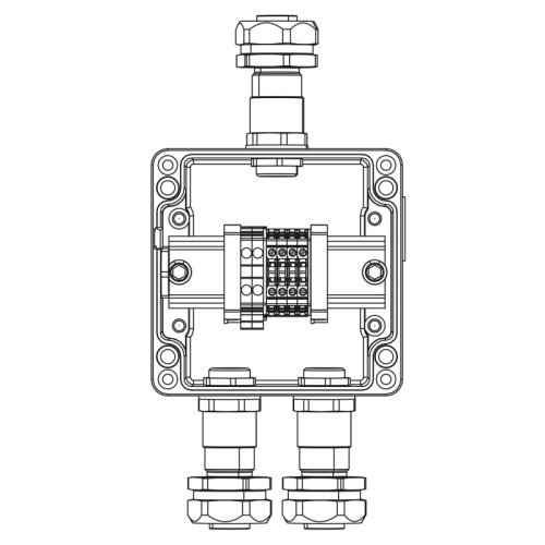 Взрывозащищенная клеммная коробка из алюминия TBE-A-12-(2xCBC.2-2xCBC.2(i)-2xTEO.2)-2xKAEPM2MHK-20(A)-1xKAEPM2MHK-20(C)1Ex e IIC Т5 | код 1201.121.22.11C | DKC