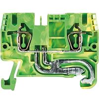 Заземляющая клемма, тип фиксации провода: пружинный, номинальное сечение: 2,5 мм кв., 800V, ширина: 5 мм, цвет: желто-зеленый, тип монтажа: DIN 35 | код 56.703.9055.0 | Wieland