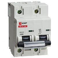 Автоматический выключатель ВА 47-100, 2P 50А (C) 10kA EKF | код. mcb47100-2-50C | EKF 