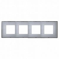 Рамка 4 поста 27 PLAY, серый полупрозрачный | код. 2700647-112 | Simon