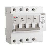 Дифференциальный автомат АД-4 25А/100мА (хар, C, AC, электронный) 6кА PROxima | код DA4-6-25-100-pro | EKF