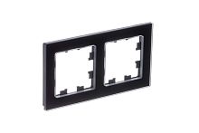 ATLASDESIGN NATURE 2-постовая РАМКА, НАТУРАЛЬНОЕ СТЕКЛО, ЧЕРНЫЙ | код ATN361002 | Systeme Electric