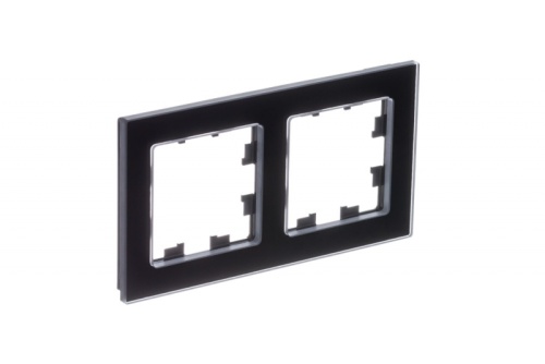 ATLASDESIGN NATURE 2-постовая РАМКА, НАТУРАЛЬНОЕ СТЕКЛО, ЧЕРНЫЙ | код ATN361002 | Systeme Electric