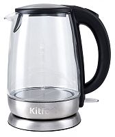 Чайник электрический Kitfort КТ-619 1.7л. 2200Вт серебристый/черный корпус: стекло/металл | код 1007517 | KITFORT