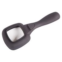 Лупа ручная квадратная 4х с подсветкой LED 6 шт. | код 12-0406| REXANT