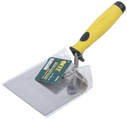 Мастерок нержавеющий мягкая ручка профи "лопатка" 100мм FIT 05083 фото 3