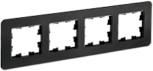 BRITE Рамка 4-мест. РУ-4-2-Бр стекло черн. RE IEK | код BR-M42-G-41-K02 | IEK
