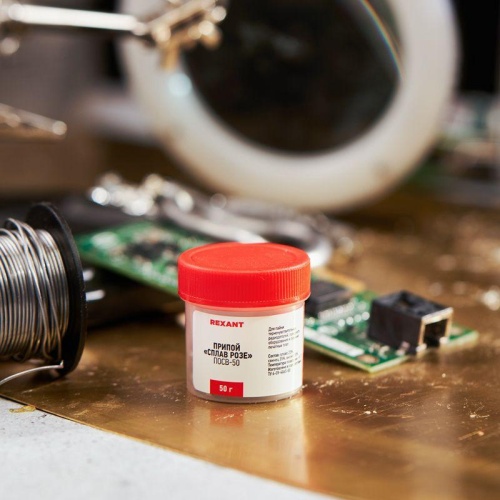 Припой Сплав Розе, 50 г, (олово 25%, свинец 25%, Висмут 50%) | код 09-3490 | REXANT фото 2