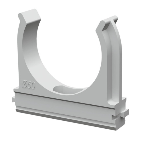 Крепеж-клипса для труб АБС-пластик в п/э d50 мм (10шт/200шт уп/кор) Промрукав | код PR.02650 | ПРОМРУКАВ