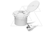 Блок розеточный встраиваемый d=80мм, 2хUSB Type A+C 5V 2,4A + 2P+E ,беспроводная зарядка, сменный модуль RJ/HDMI/USB, 3680вт, кабель 1,8м, белый | код OR-GM-9015-W | ORNO