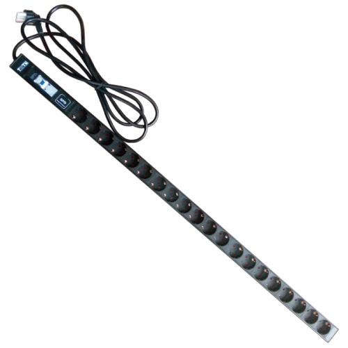 Блок розеток вертикальный, 1-фазный с автоматом, 16A / 250V, 20xSchuko, шнур 3.0 м, вилка Schuko | код TWT-PDV-20GS-GP | TWT