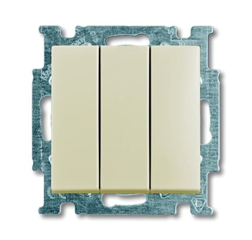 Basic 55 - Выключатель трехклавишный (сл.кость, блистер) | код 1012-0-2158-00.00-01.01-01.00 | ABB