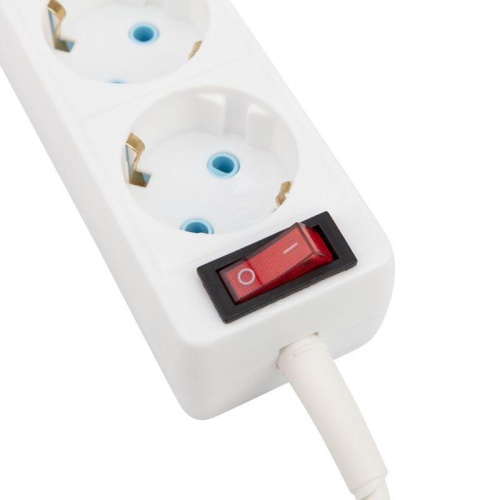 Удлинитель 3х1.5м с заземл. 6А IP20 ПВС 3х0.75 с кнопкой бел. | код 11-7205 | PROCONNECT фото 3