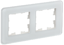 BRITE Рамка 2-мест. РУ-2-2-Бр стекло бел. RE IEK | код BR-M22-G-41-K01 | IEK