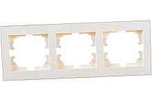 Рамка RAIN 3-ая горизонтальная крем с боковой вставкой | код 703-0303-148 | Lezard