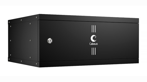 Cabeus WSC-05D-4U55/45m-BK Шкаф телекоммуникационный настенный 19 4U, серия LIGHT разборный, дверь металл, цвет черный | код 10186c | Cabeus