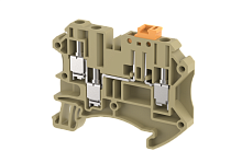 Клемма проходная винтовая 4 мм2, с размыкателем, на 3 подключения, хаки TQK4-1X2-KHAKHI | код 1203140006 | Elmex