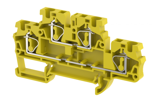 Клемма проходная пружинная 4 мм2,двухуровневая, на 2 подключения, желтая SQ4-2T-YELLOW | код 2103020004 | Elmex Клемма проходная пружинная 4 мм2,двухуровневая, на 2 подключения, желтая SQ4-2T-YELLOW | код 2103020004 | Elmex