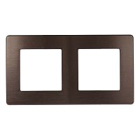 Рамка для розеток и выключателей Серия 12 12-5102-13 на 2 поста, Сатин, бронза | код Б0052516 | ЭРА