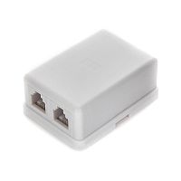 Розетка телефонная TA-102 RJ-11 (6P4C) внешняя 2 порта, белая | код TA-102 | Cablexpert